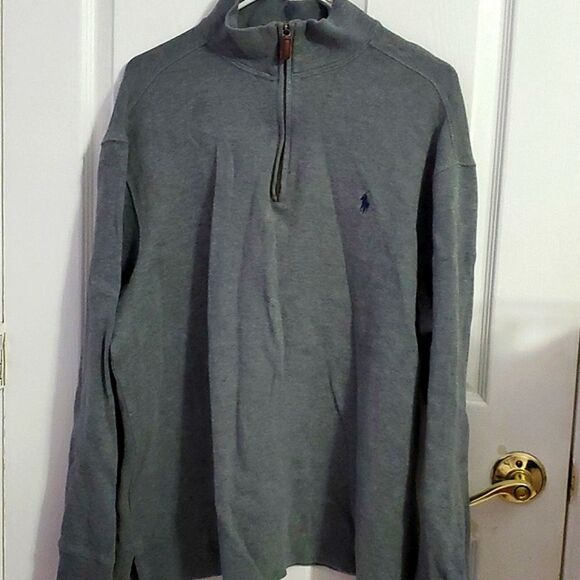 Polo Ralph Lauren Heather Gray Pony Logo Quarter Zip Pullover Windbreaker Jacket - Picture 3 of 11